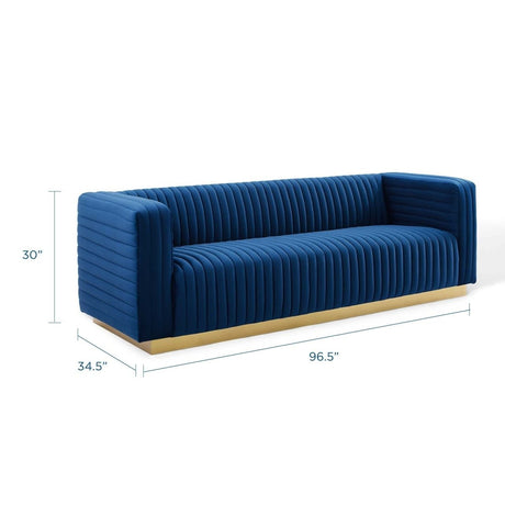 Charisma Channel Tufted Performance Velvet Living Room Sofa - BUILDMYPLACE