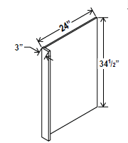 Charleston Saddle - Dishwasher Return Panel w/3W Filler - 24"W X 34 - 1/2"H X 3"D - BUILDMYPLACE