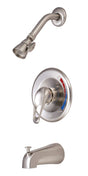 Chatham Single Loop Handle Tub And Shower Faucet, Brushed Nickel - BUILDMYPLACE