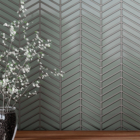 Chevron Element Shadow Dark Colors Glass Mosaic - BUILDMYPLACE