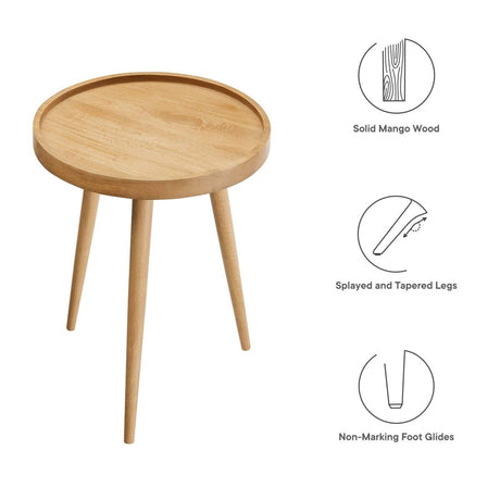 Chiro Round Wood Side Table - BUILDMYPLACE