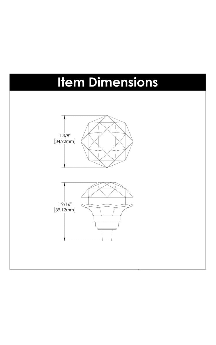 Chrome Knob 1 - 1/4 Inch Diameter - Crystal Palace Collection - BUILDMYPLACE