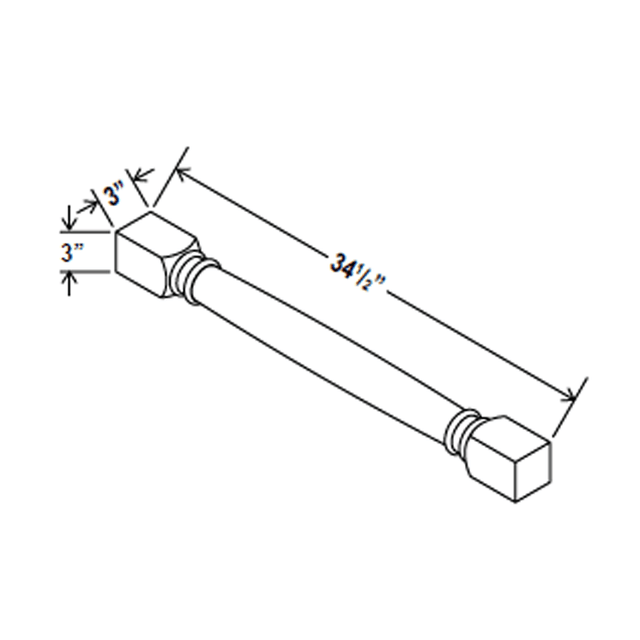 Classic Decorative Leg - 3W x 34 1/2H x 3D - Aria Shaker Espresso - RTA - BUILDMYPLACE