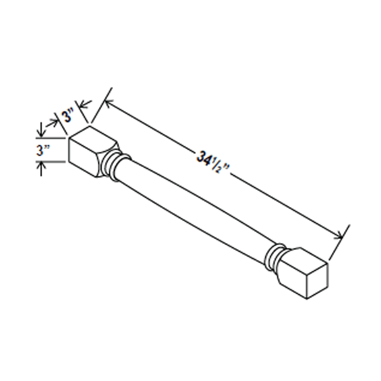Classic Decorative Leg - 3W x 34 1/2H x 3D - Aspen White - RTA