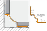 CLASSIC GREY DILEX - HKW COVE BASE - 11/32" X 11/32" - PVC Profile for Inside Wall Corners and Floor/Wall Transitions - BUILDMYPLACE