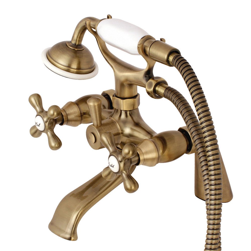 Clawfoot Deck Mount Tub Faucet With Hand Shower - BUILDMYPLACE