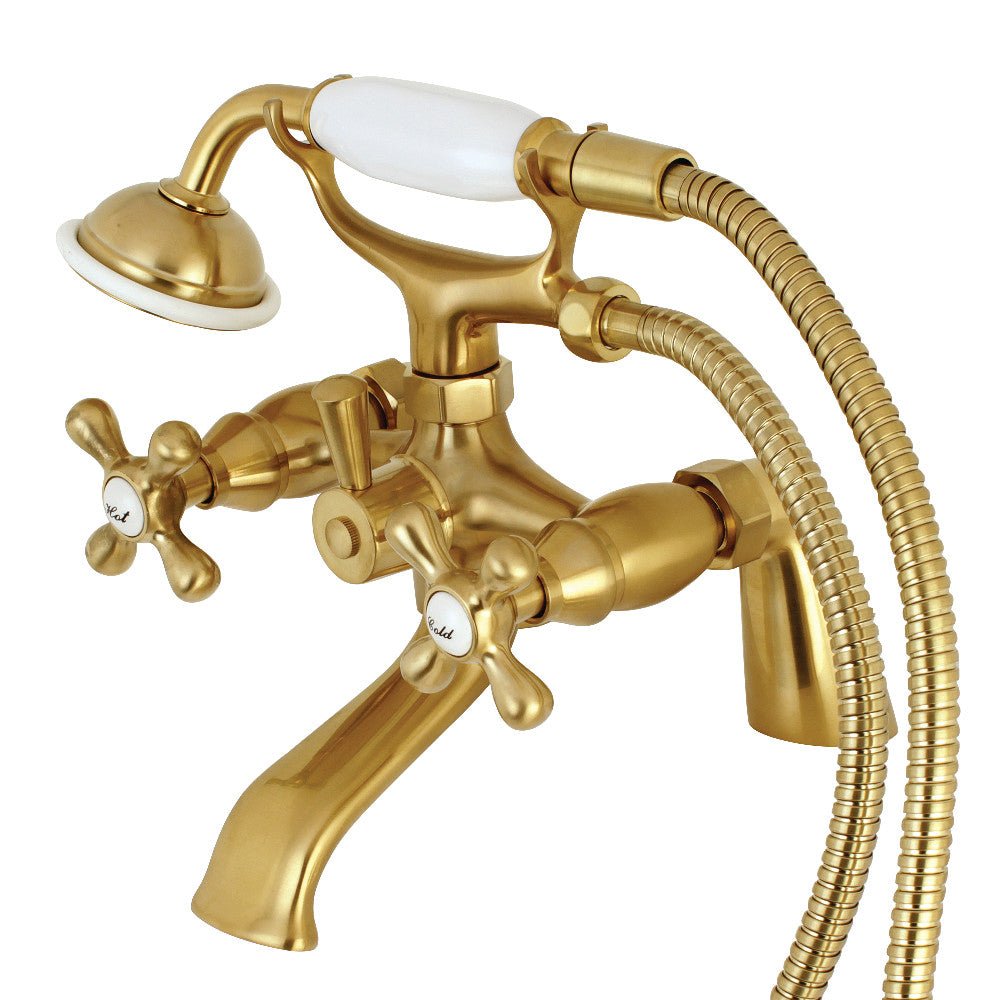 Clawfoot Deck Mount Tub Faucet With Hand Shower - BUILDMYPLACE