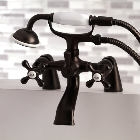 Clawfoot Deck Mount Tub Faucet With Hand Shower - BUILDMYPLACE