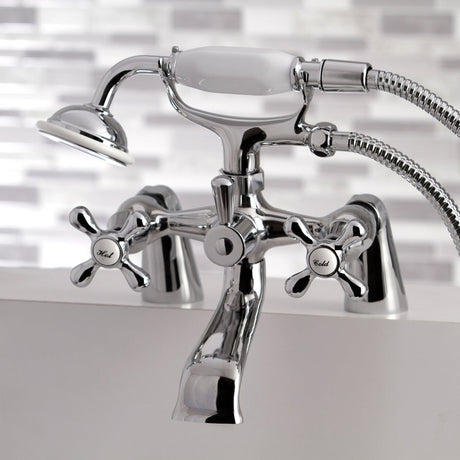 Clawfoot Deck Mount Tub Faucet With Hand Shower - BUILDMYPLACE