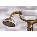 Clawfoot Deck Mount Tub Faucet With Hand Shower - BUILDMYPLACE