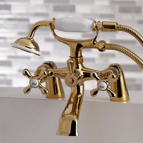 Clawfoot Deck Mount Tub Faucet With Hand Shower - BUILDMYPLACE