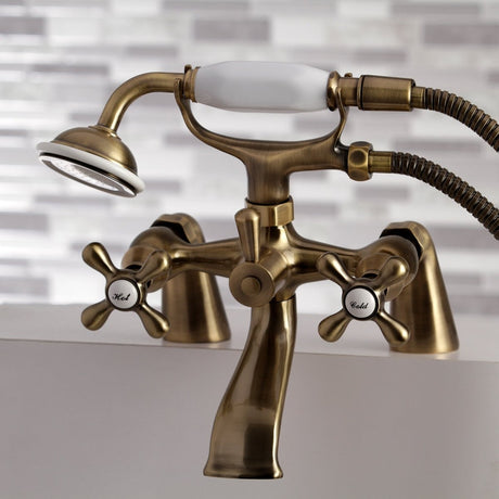 Clawfoot Deck Mount Tub Faucet With Hand Shower - BUILDMYPLACE