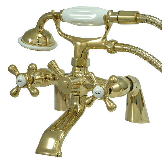 Clawfoot Deck Mount Tub Faucet With Hand Shower - BUILDMYPLACE