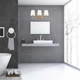 Clear Glass Shade Bathroom Light Fixtures, Bell Shape with Brass Gold Finish Vanity Lighting, E26 Base, UL Listed for Damp Location, Bathroom Wall Sconces - BUILDMYPLACE