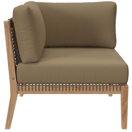 Clearwater Outdoor Patio Teak Wood 4 - Piece Sectional Sofa - BUILDMYPLACE