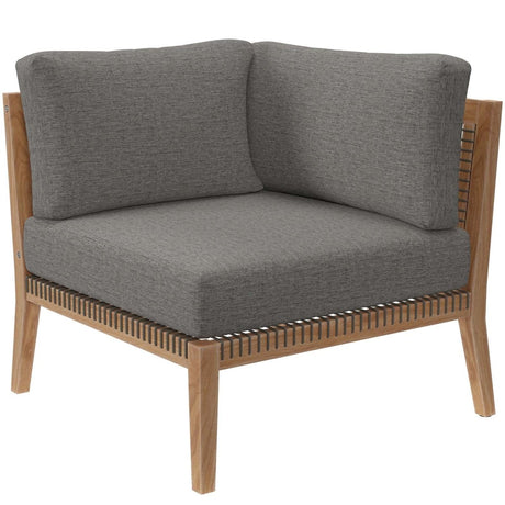 Clearwater Outdoor Patio Teak Wood 5 - Piece Sectional Sofa - BUILDMYPLACE