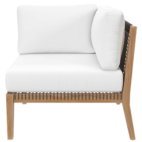 Clearwater Outdoor Patio Teak Wood 5 - Piece Sectional Sofa - BUILDMYPLACE