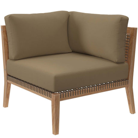 Clearwater Outdoor Patio Teak Wood 5 - Piece Sectional Sofa - BUILDMYPLACE