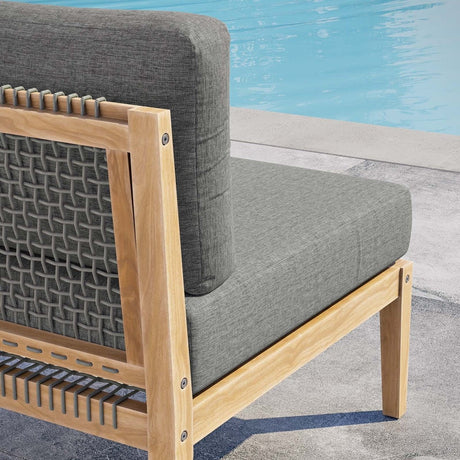 Clearwater Outdoor Patio Teak Wood Armless Chair - BUILDMYPLACE