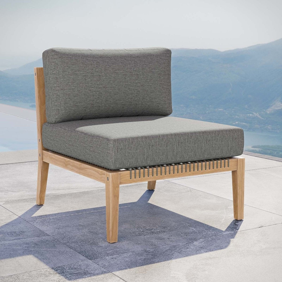 Clearwater Outdoor Patio Teak Wood Armless Chair - BUILDMYPLACE
