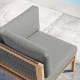 Clearwater Outdoor Patio Teak Wood Corner Chair - BUILDMYPLACE