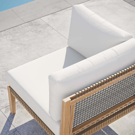 Clearwater Outdoor Patio Teak Wood Corner Chair - BUILDMYPLACE