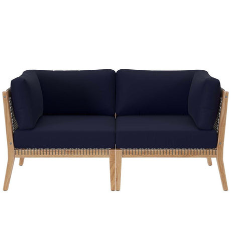 Clearwater Outdoor Patio Teak Wood Loveseat - BUILDMYPLACE