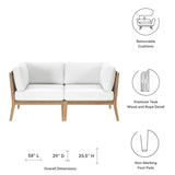 Clearwater Outdoor Patio Teak Wood Loveseat - BUILDMYPLACE