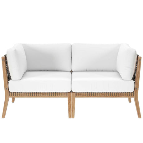 Clearwater Outdoor Patio Teak Wood Loveseat - BUILDMYPLACE