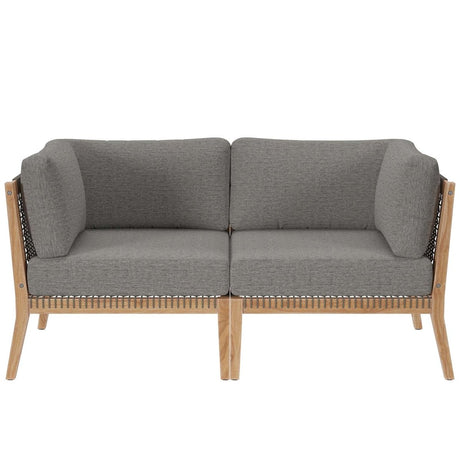 Clearwater Outdoor Patio Teak Wood Loveseat - BUILDMYPLACE