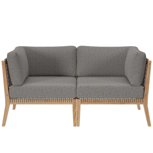 Clearwater Outdoor Patio Teak Wood Loveseat - BUILDMYPLACE