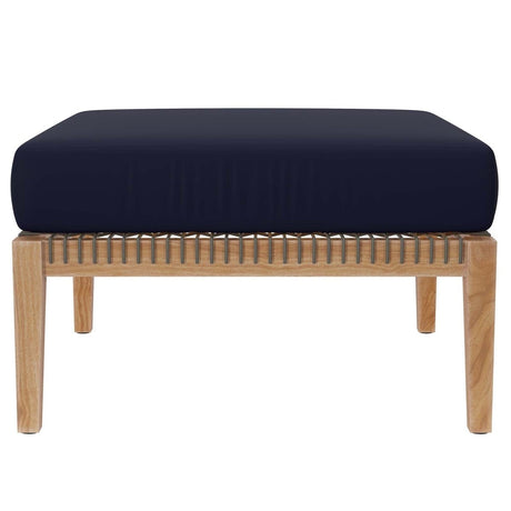 Clearwater Outdoor Patio Teak Wood Ottoman - BUILDMYPLACE