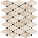 Clipped Diamond Impero Reale Honed Marble Mosaic - BUILDMYPLACE