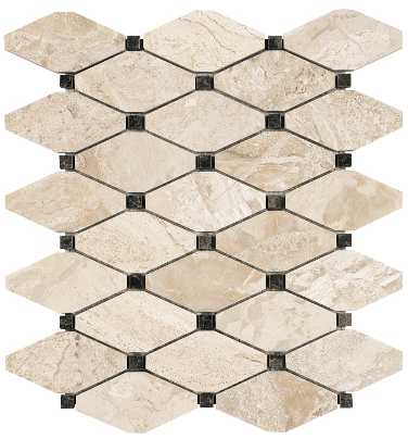 Clipped Diamond Impero Reale Polished Marble Mosaic - BUILDMYPLACE