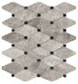 Clipped Diamond Phantasie Gray Polished Marble Mosaic - BUILDMYPLACE