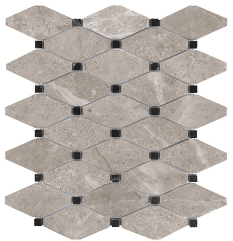 Clipped Diamond Ritz Gray Honed Marble Mosaic - BUILDMYPLACE