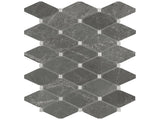 Clipped Diamond Stark Carbon Polished Marble Mosaic - BUILDMYPLACE