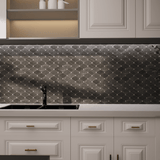 Clipped Diamond Stark Carbon Polished Marble Mosaic - BUILDMYPLACE