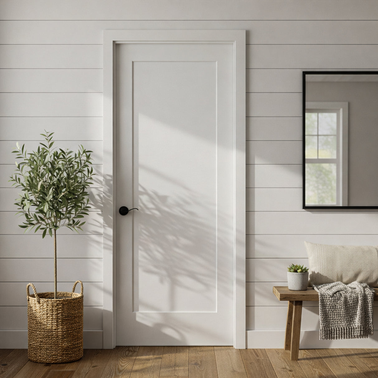 Ivanees 1-Panel Hollow Core Molded Shaker Door Slab - Madison 80 Inch Height