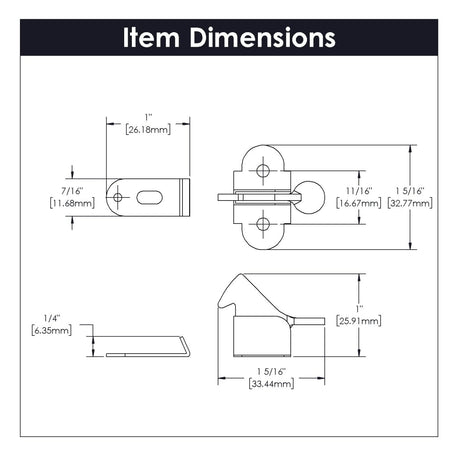 Closet Door Catch 11/16 Inch Center to Center in Statuary Bronze - Hickory Hardware - BUILDMYPLACE