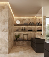 Cobble Stone Pattern Set Picasso Brushed & Chiseled Travertine - BUILDMYPLACE