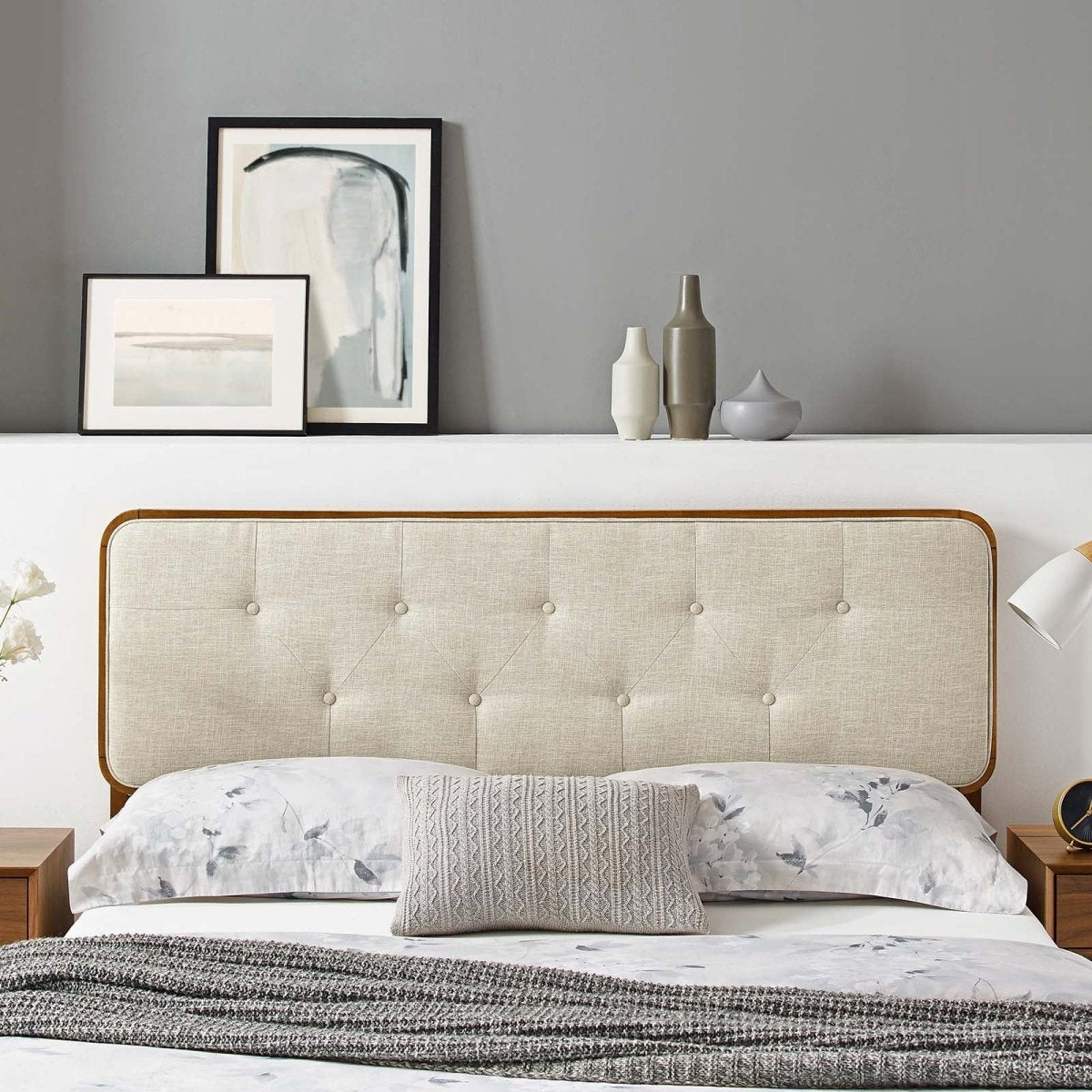 Collins Tufted Full Fabric and Wood Headboard - BUILDMYPLACE