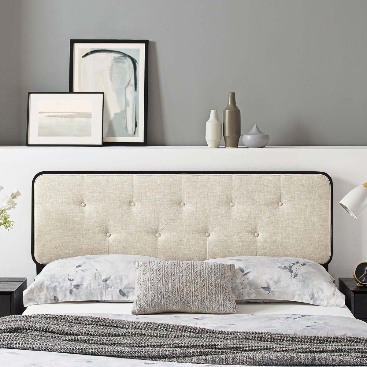 Collins Tufted Full Fabric and Wood Headboard - BUILDMYPLACE