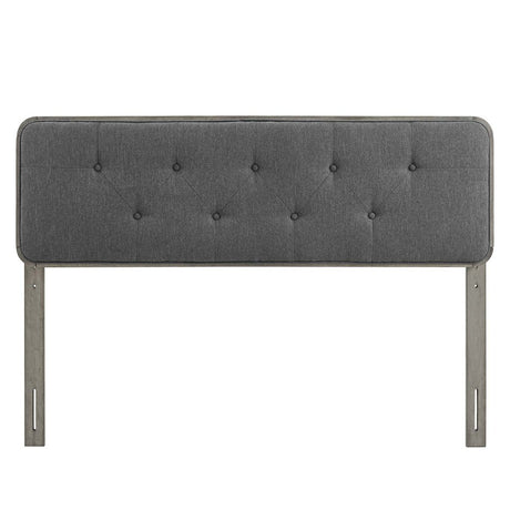 Collins Tufted King Fabric and Wood Headboard - BUILDMYPLACE