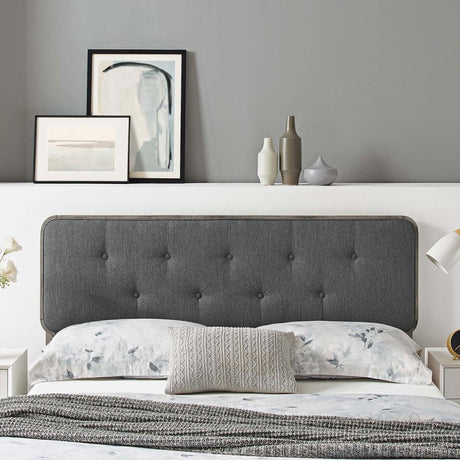 Collins Tufted King Fabric and Wood Headboard - BUILDMYPLACE