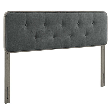 Collins Tufted King Fabric and Wood Headboard - BUILDMYPLACE