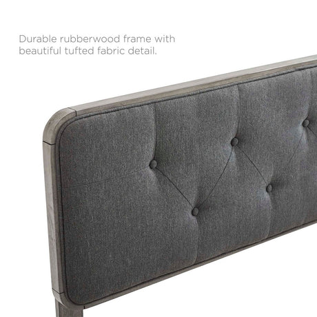 Collins Tufted King Fabric and Wood Headboard - BUILDMYPLACE