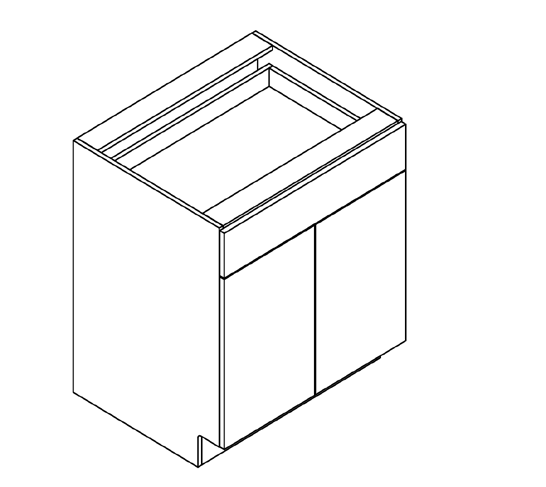 Colony Maple Alabaster - 2 Butt Door 1 Drawer Base Cabinet | 30"W x 34.5"H x 24"D - BUILDMYPLACE