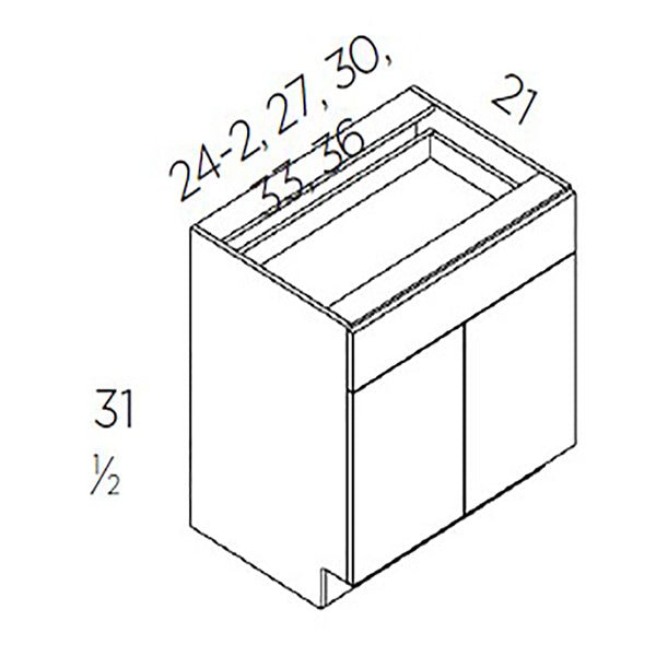 Colony Maple Alabaster - 2 Door 2 Drawer Vanity Base Cabinet | 30"W x 31.5"H x 21"D - BUILDMYPLACE