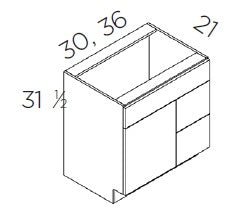 Colony Maple Alabaster - Vanity Sink Base Combination Drawer Cabinets | 30"W x 31.5"H x 21"D - BUILDMYPLACE